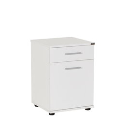 Hanah Home Kmd-511-Bb-1 Mesilla de Noche Blanca 40x57x39cm con Cajón para Dormitorio Elegante y Sereno